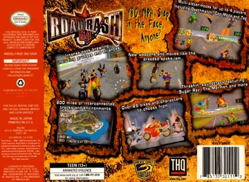 Road Rash 64 (USA) box cover back